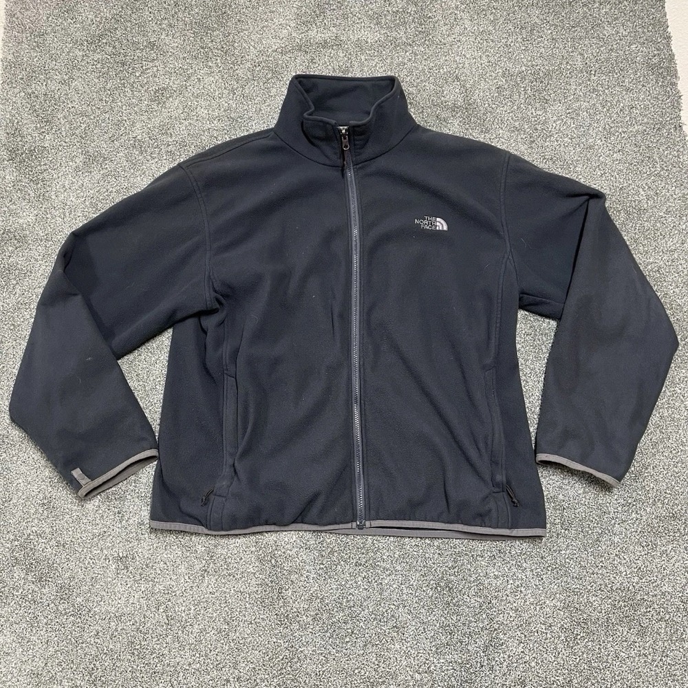 The North Face Fleece Jacket Mens XL Black Full Zip Outdoor